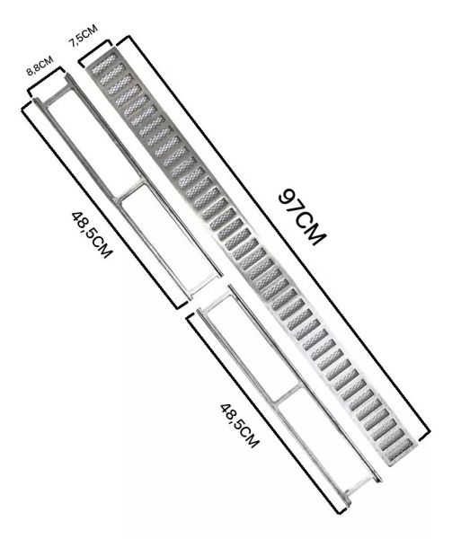 Ralo Linear 10x100 Slim Aluminio C/ Tela Anti-Inseto
