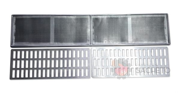 Ralo Linear 20x100 Aluminio Escovado C/ Tela Anti-Inseto