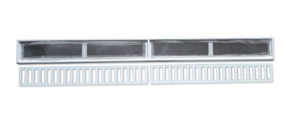 Ralo Linear 10x100 Pintura Eletrostática Branca  com Tela Anti Insetos