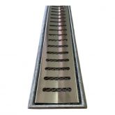 Ralo Linear 8X100 cm Inox  Concavo grelha C/ TELA ANTI-INSETO