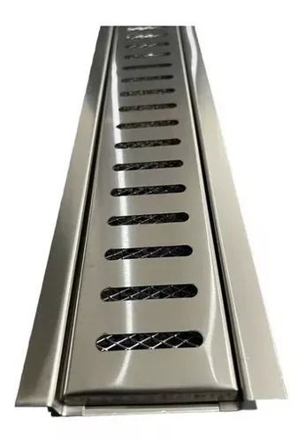 Ralo Linear Inox 10x100 Polido Grelha Aro Abas c/Tela