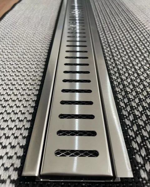 Ralo Linear Inox 10x100 Polido Grelha Aro Abas c/Tela