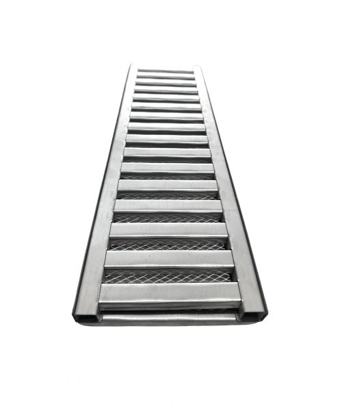 Ralo Inox Linear 20x50 Polido Grelha Caixilho c/ Tela
